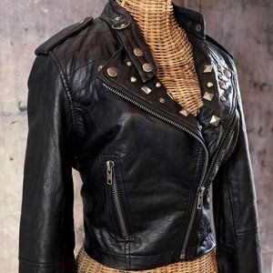MATERIAL GIRL Black Faux Leather Biker Jacket
